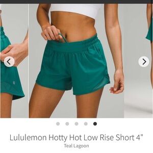 Lululemon Hotty Hot Shorts (Teal Lagoon) Size 4